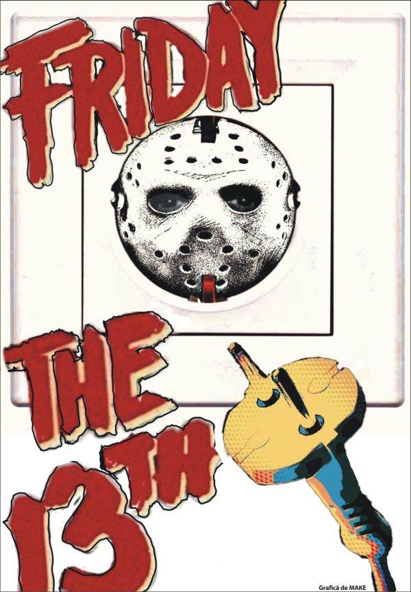 "Friday the 13th" (Vineri, 13) este o celebră franciză de horror americană care cuprinde douăsprezece filme, un serial de televiziune, romane, benzi desenate, jocuri video şi produse de legătură. Franciza se concentrează în principal pe personajul fictiv Jason Voorhees (purtând o mască ce poate fi interpretată ca o priză electrică - vezi ilustraţia), despre care se credea că s-a înecat când era băiat la Camp Crystal Lake din cauza neglijenţei personalului din tabără. Decenii mai târziu, se zvoneşte că lacul este "blestemat" şi este decorul unei serii de crime în masă. Jason apare în toate filmele, fie ca ucigaş, fie ca motivaţie pentru crime. Filmul original, creat pentru a profita de succesul celui al lui "Halloween" (1978), a fost scris de Victor Miller şi a fost produs şi regizat de Sean S. Cunningham. Filmele au încasat peste 468 de milioane de dolari la box-office din întreaga lume. A fost franciza horror cu cele mai mari încasări din lume până la lansarea "Halloween" (2018). "Friday the 13th" (Vineri, 13) este o celebră franciză de horror americană care cuprinde douăsprezece filme, un serial de televiziune, romane, benzi desenate, jocuri video şi produse de legătură. Franciza se concentrează în principal pe personajul fictiv Jason Voorhees (purtând o mască ce poate fi interpretată ca o priză electrică - vezi ilustraţia), despre care se credea că s-a înecat când era băiat la Camp Crystal Lake din cauza neglijenţei personalului din tabără. Decenii mai târziu, se zvoneşte că lacul este "blestemat" şi este decorul unei serii de crime în masă. Jason apare în toate filmele, fie ca ucigaş, fie ca motivaţie pentru crime. Filmul original, creat pentru a profita de succesul celui al lui "Halloween" (1978), a fost scris de Victor Miller şi a fost produs şi regizat de Sean S. Cunningham. Filmele au încasat peste 468 de milioane de dolari la box-office din întreaga lume. A fost franciza horror cu cele mai mari încasări din lume până la lansarea "Halloween" (2018).